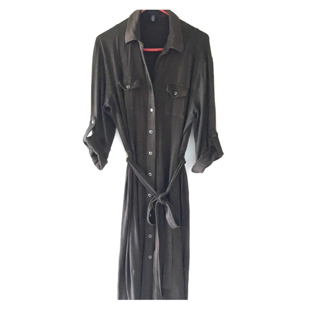 Kenneth Cole olive green midi dress